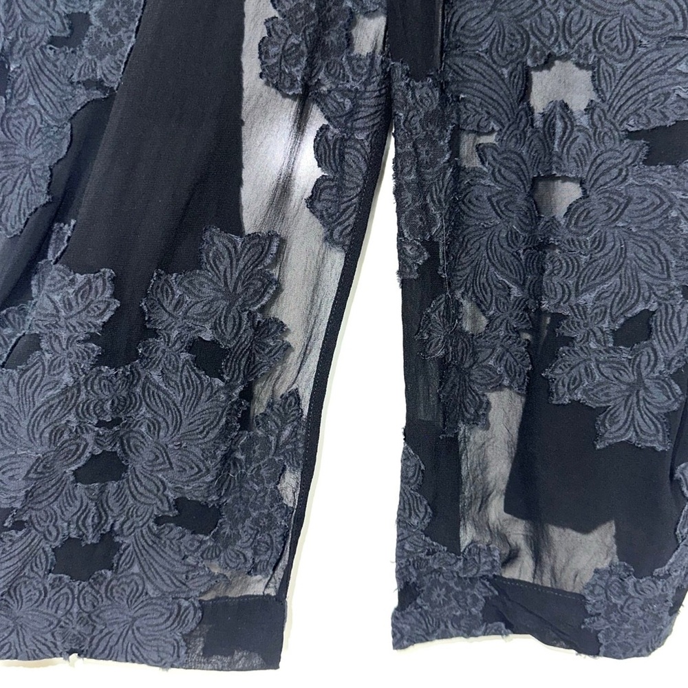 Aritzia Wilfred Black Durante Robe Sheer Floral duster - Picture 5 of 14